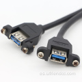 USB-3.0 Montaje de doble panel 2 puertos a cable de 20 pines
